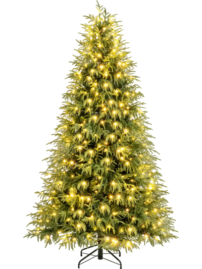 Costway Pre-Lit Artificial Christmas Tree Hinged Faux Xmas Tree Soft Branch Tips 38810434 New
