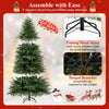 7-foot pre-lit artificial Christmas tree with hinged branches, featuring soft tips and 400 warm white LED lights for.