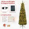 7 feet half-shape Christmas tree with 150 pre-lit LED lights and 8 lighting modes, perfect for small space decoration.