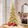7 Feet Snow-flocked Artificial Christmas Tree Pre-lit Hinged Xmas Tree with Warm White LED Lights - Gallery View 1 of 10