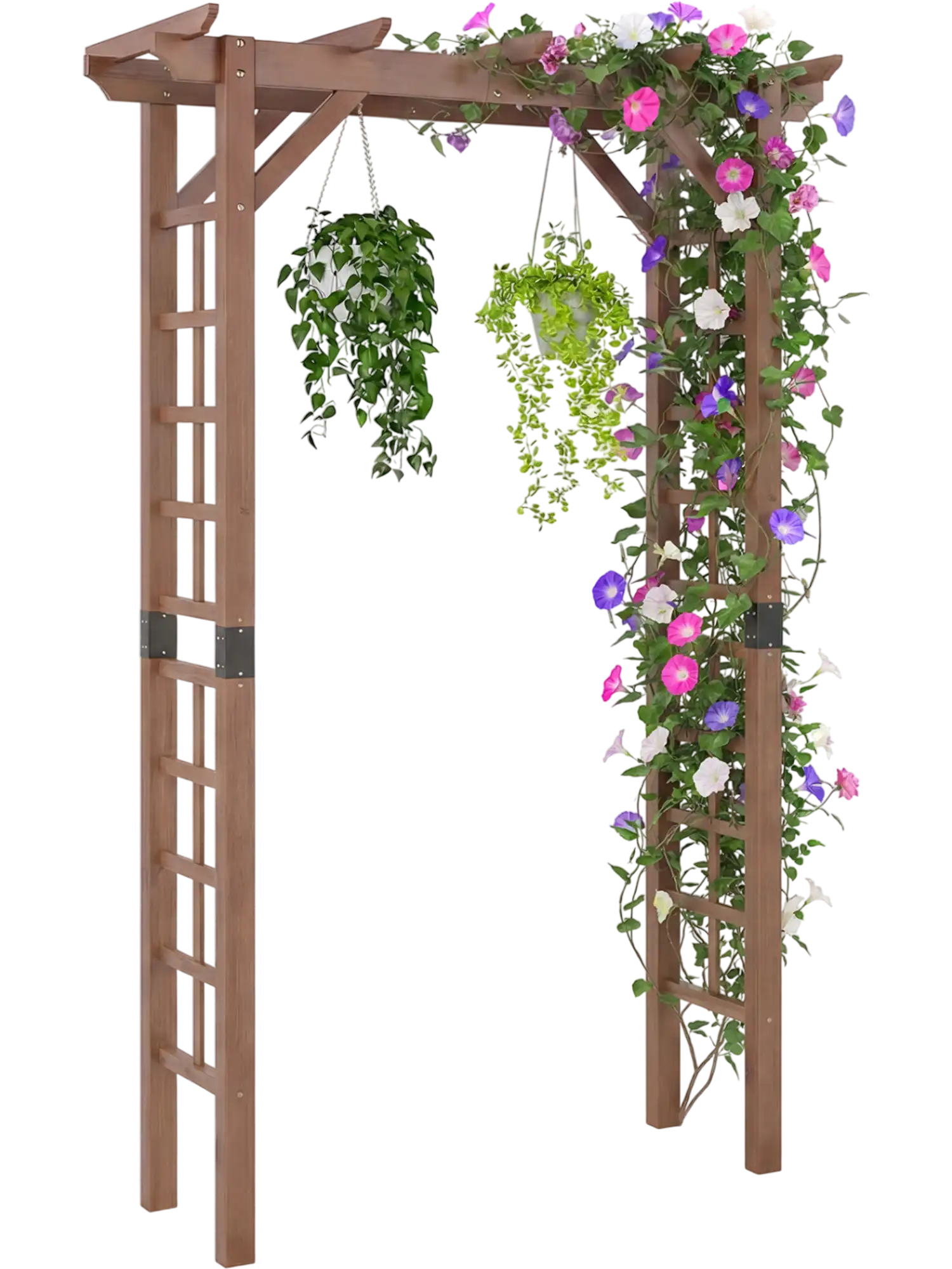 Costway 7' Wooden Garden Arch Arbor Trellis for Climbing Plants 67599778 New