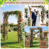 7 ft wooden garden arch with climbing plant support, rustic brown finish, ideal for weddings and outdoor decor.