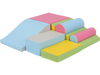 Colorful 7-piece foam climbing blocks for toddlers, featuring soft, safe materials for indoor play and motor skill.