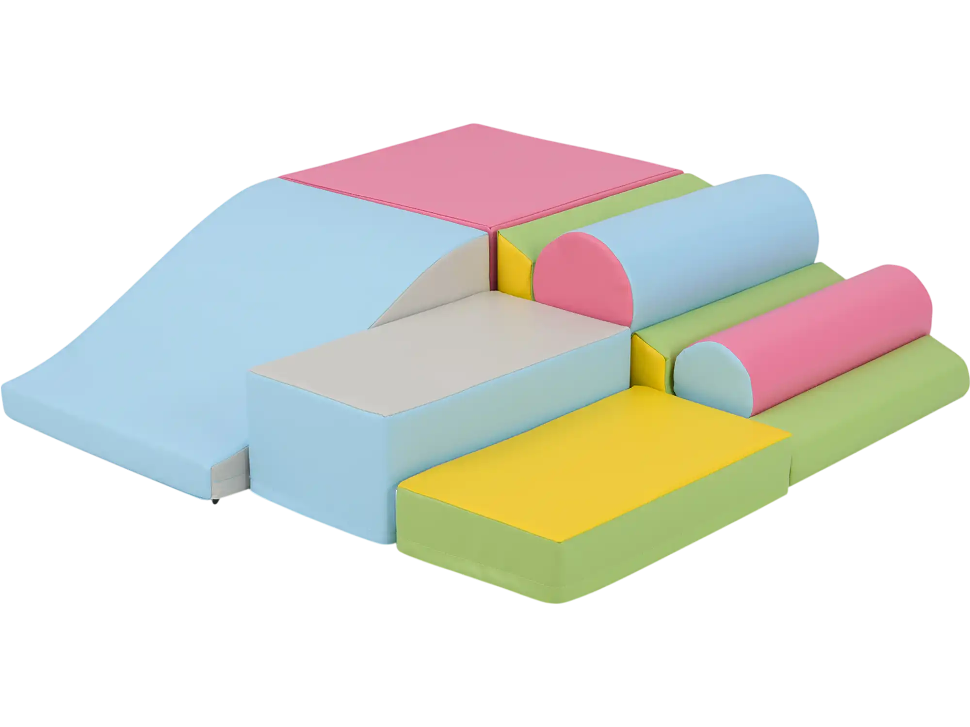 Costway 7-Piece Foam Climbing Blocks Toddler Indoor Play Set 53024932 New