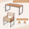 7-piece outdoor dining set featuring a solid acacia wood table and chairs with an umbrella hole, perfect for patio use.