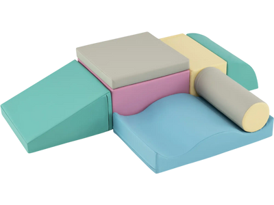 Costway 7-Piece Indoor Soft Play Foam Climbing Blocks 453129768 New