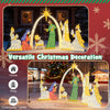 Lighted nativity scene with 7 pieces and 310 warm white LED lights, perfect for festive outdoor decoration.