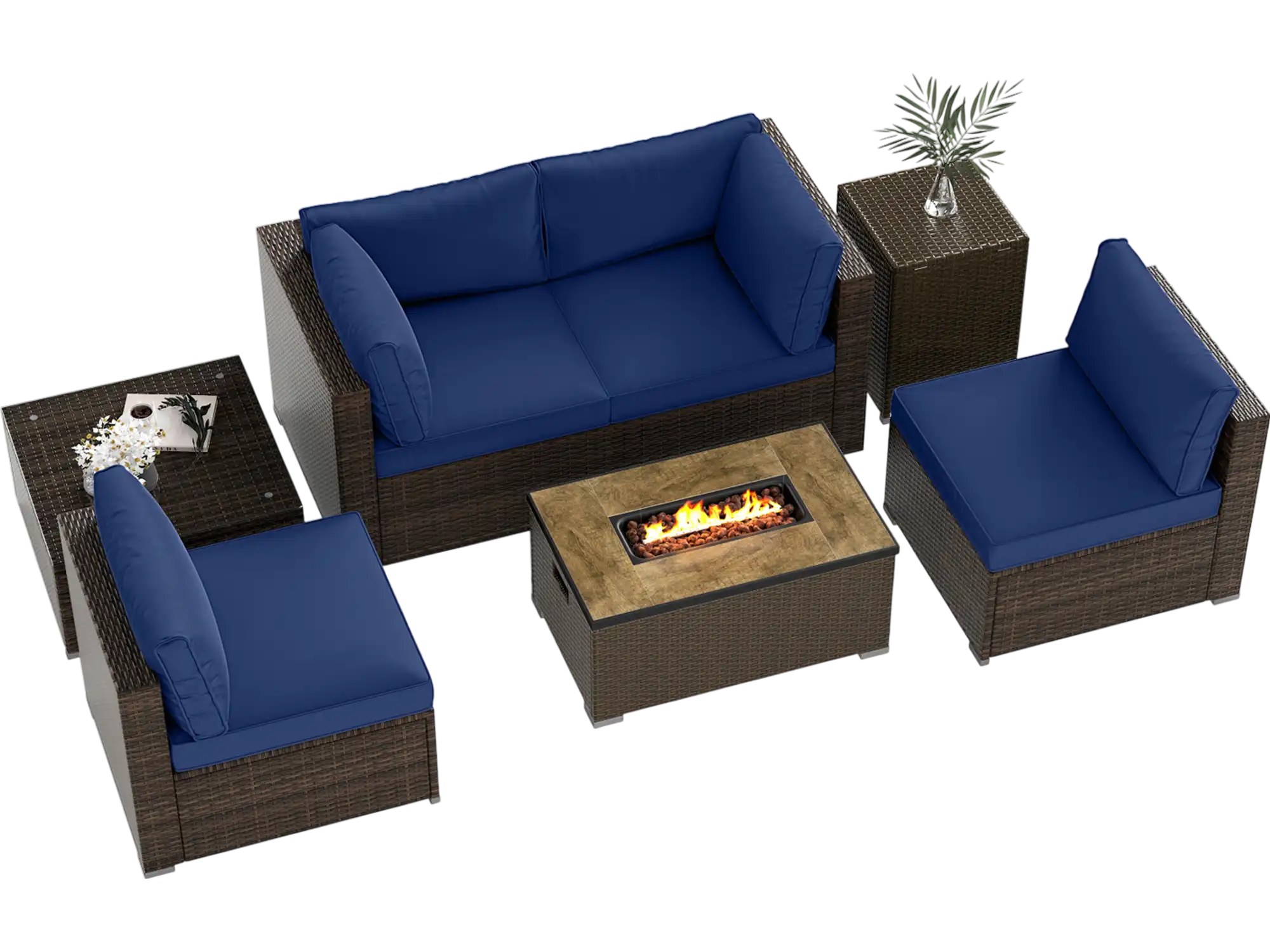 Costway 7-Pc Outdoor Patio Furniture Set w/ 32