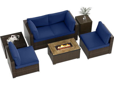 Costway 7-Pc Outdoor Patio Furniture Set w/ 32