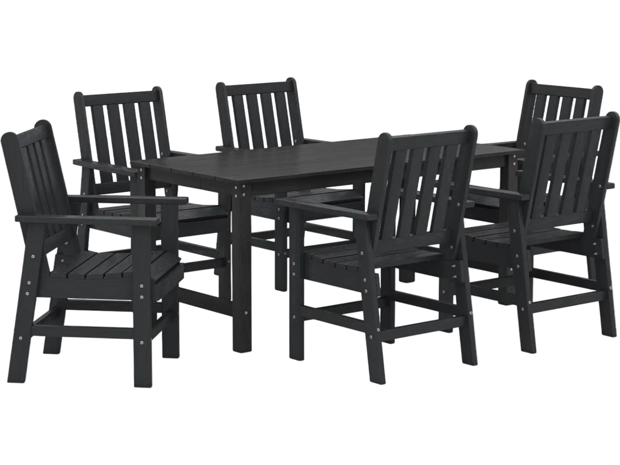 Costway 7-Piece Outdoor Patio Dining Set HDPE Weather Resistant Table & Chairs 12045682 New