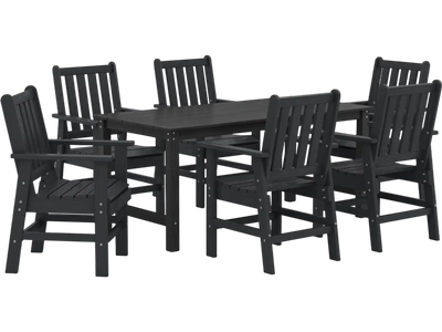 Costway 7-Piece Outdoor Patio Dining Set HDPE Weather Resistant Table & Chairs 12045682 New