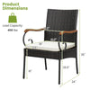 Single chair from the 7 Pieces Patio Wicker Dining Set, featuring PE rattan, detachable cushion, and ergonomic design.