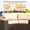 Soft back and seat cushions with convenient zippers for the 7 pieces patio furniture set, ideal for outdoor comfort.