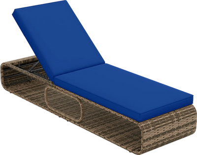 Costway 7-Position Adjustable PE Rattan Outdoor Chaise Lounge Chair 479362815 New
