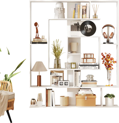 Costway 7-Tier Bookshelf Open Display Shelf Rack White 534189627 New