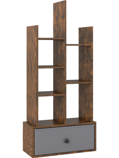 Costway 7-Tier Open-Back Bookshelf with Drawer 21867359 New