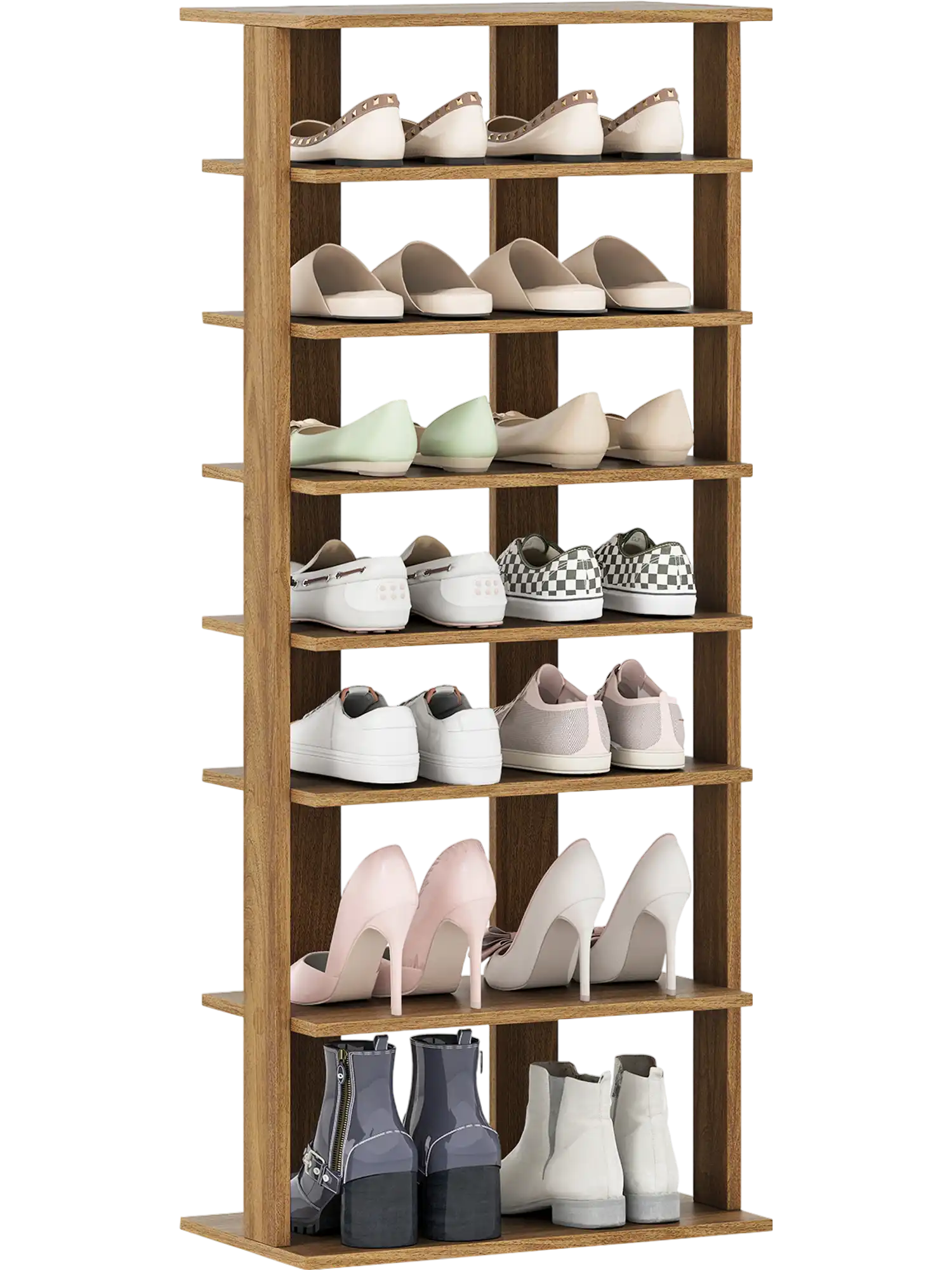 Costway 7-Tier Vertical Shoe Rack Front Door Shoe Cabinet 63541798 New