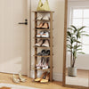 7-Tiers Vertical Wooden Space Saving Shoe Rack for Front Door-Natural - Gallery View 1 of 11