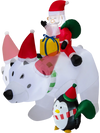 7 Feet Inflatable Santa Claus Riding Bear with Penguin Gift Bags and Gift Box