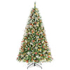 7 ft Artificial Frosted Christmas Tree with 1116 Branch Tips and 70 Pine Cones - Gallery View 1 of 2