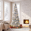 7 ft Pop Up Flocked Christmas Tree with 30 Christmas Bows and 35/50 Christmas Balls - Gallery View 1 of 10