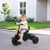 7-in-1 Baby Stroller Tricycle with Adjustable Canopy and Foldable Footrests for Ages 9-60 Months Old-Pink - Gallery View 1 of 10