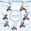 7-in-1 baby stroller tricycle in gray with adjustable canopy, suitable for ages 9-60 months, designed for comfort and.