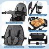 Child-friendly handle and soft sponge-filled cushion of the gray 7-in-1 baby stroller tricycle for comfort and safety.
