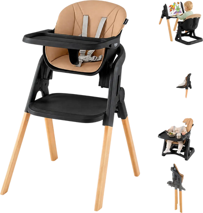 Costway 7-in-1 Convertible Foldable Baby High Chair Adjustable Tray 26389343 New