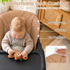 Comfortable seat cushion made of premium PU leather and soft sponge, designed for easy cleaning on a 7-in-1 baby high chair.