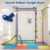7-in-1 indoor jungle gym for toddlers features climbing, hanging, and a slide for active play and improved coordination.
