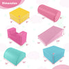 Colorful 6-piece foam block set with various shapes, ideal for toddlers' indoor playground activities and safe play.