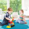 Children playing on a blue folding gymnastics mat, part of a 7-in-1 Swedish ladder set for active fun and safety.