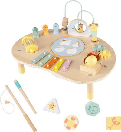 Costway 7-in-1 Toddler Montessori Sensory Musical Activity Table 72870494 New