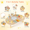 7-in-1 toddler activity table featuring a xylophone, bead maze, and shape sorter for sensory and early learning.