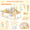 7-in-1 toddler activity table featuring a bead maze, xylophone, and shape sorter for sensory play and learning.
