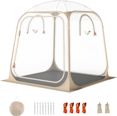 Costway 7' x 7' Pop Up Sports Tent Clear Bubble Waterproof Pod Sealed Floor 56148299 New