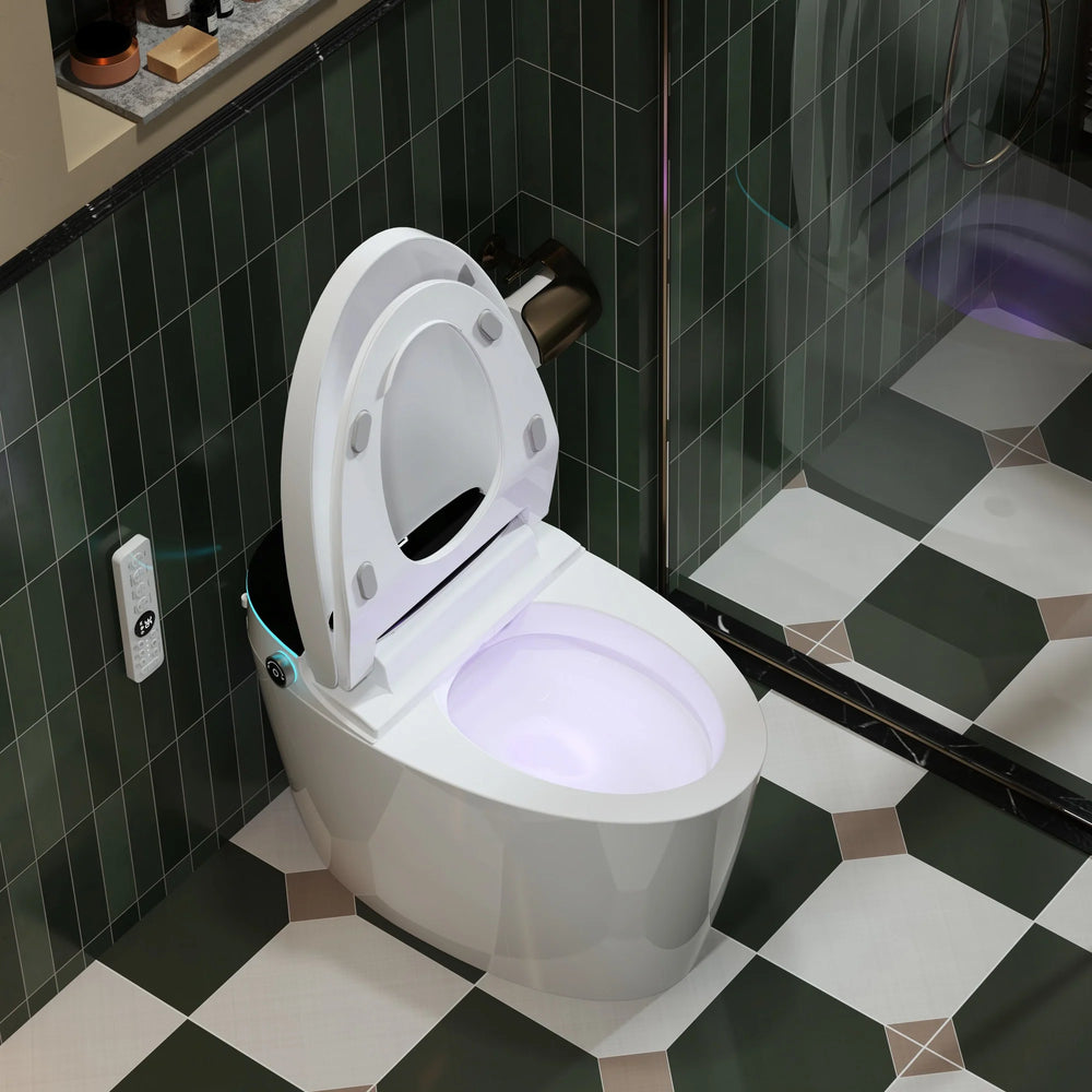 Yulika 951B Tankless Smart Toilet Elongated 1.28 GPF Bidet Heated Seat Auto Flush New