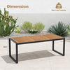 79-inch acacia wood patio table with 1.9-inch umbrella hole, designed for outdoor gatherings and stability.