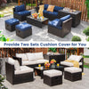 8-Piece Outdoor Wicker Furniture Set with Storage Box - Gallery View 1 of 9