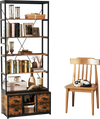 8-tier bookshelf with 4 fabric drawers, heavy-duty metal frame, and adjustable shelves for versatile storage.