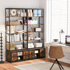 8-tier bookshelf with 4 fabric drawers, heavy-duty metal frame, and adjustable shelves for versatile storage in a.