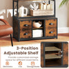 8-tier bookshelf with 4 fabric drawers, featuring an adjustable shelf for customized storage of books and electronics.