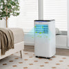 8000 BTU portable air conditioner in white with remote control, fan, and dehumidifier mode for versatile cooling.