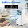 Portable 8000 BTU air conditioner with remote control, cooling a room up to 250 sq.ft, ideal for home or office use.