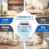 Portable 8000 BTU air conditioner with fan and dehumidifier, featuring 4 modes for efficient cooling in rooms up to 250.
