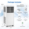 4-in-1 8000 BTU portable air conditioner with remote control and window exhaust kit for efficient cooling in small.