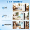 8000 BTU portable air conditioner with fan and dehumidifier, featuring LED display and versatile cooling modes for.