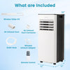 Portable 8000 BTU air conditioner with fan, remote control, and window slider kit for easy installation and comfort.