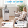 Portable 8000 BTU air conditioner with remote control and LED touch panel, ideal for efficient cooling in various spaces.